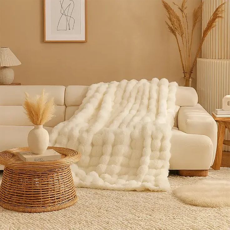 Faux Fur Throw Blanket