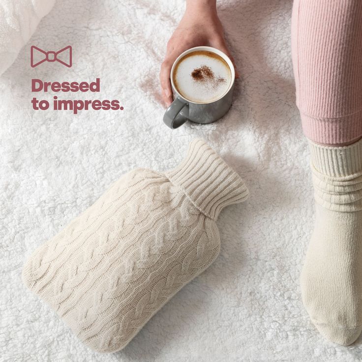 Hot Water Bottle With Knitted Cover